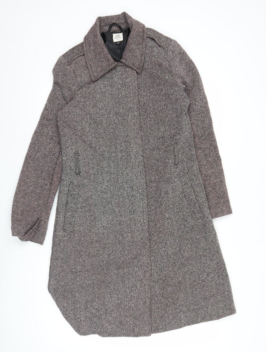 Old Navy Women’s Brown Wool Blend Long Herringbone Coat Size S