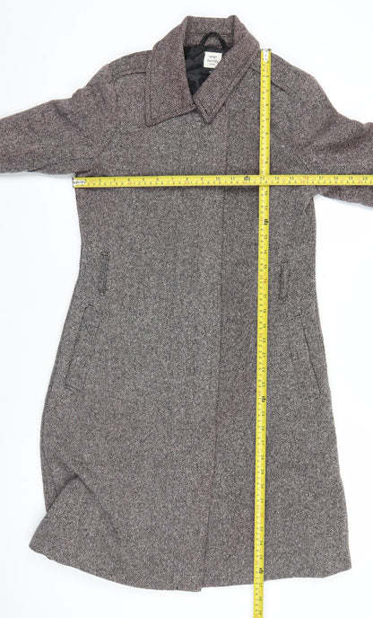 Old Navy Women’s Brown Wool Blend Long Herringbone Coat Size S