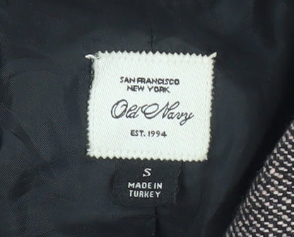 Old Navy Women’s Brown Wool Blend Long Herringbone Coat Size S