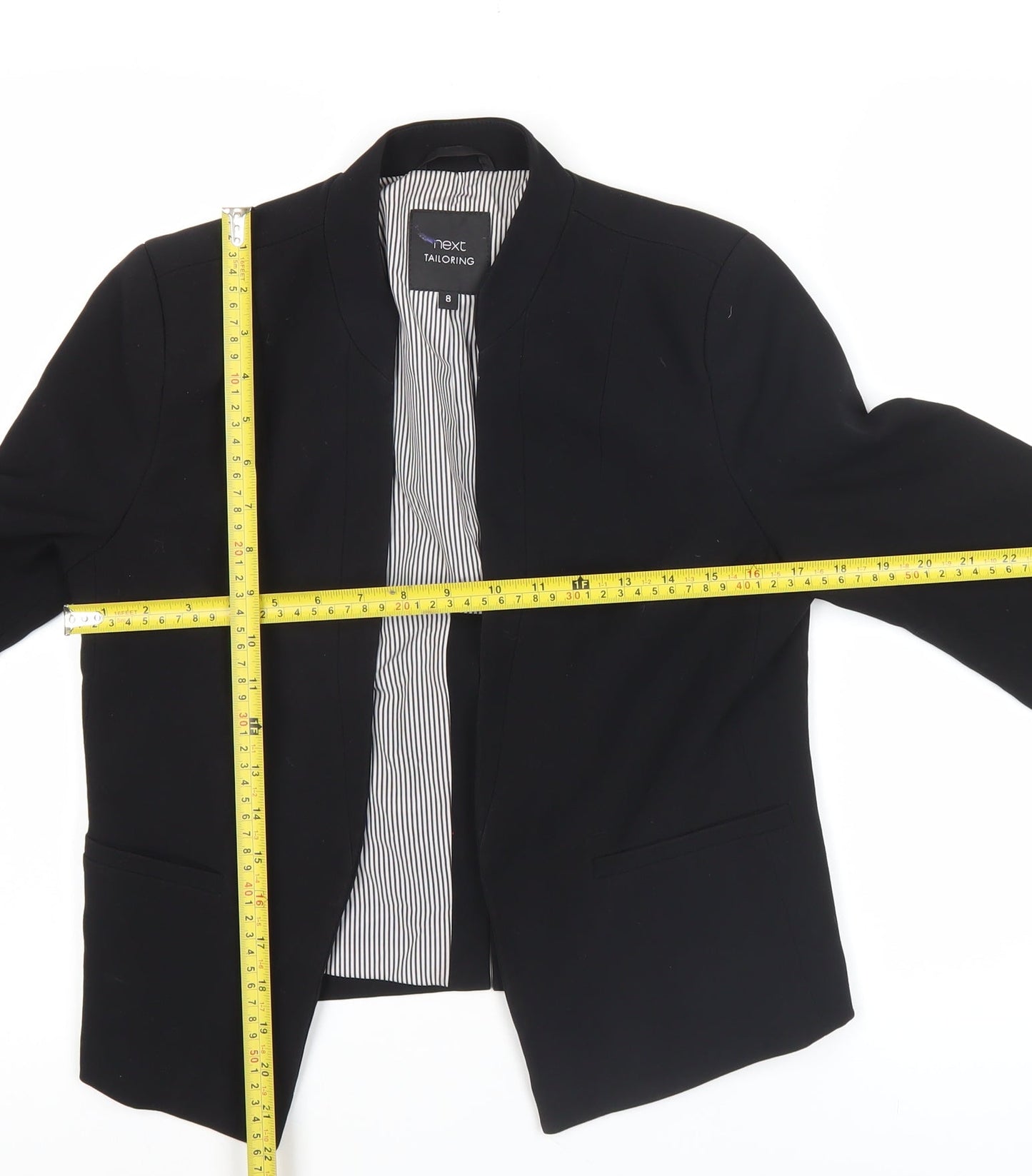 Next Women Black Tailored Blazer Jacket Size 8 Slim Fit Workwear