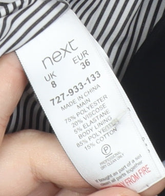 Next Women Black Tailored Blazer Jacket Size 8 Slim Fit Workwear