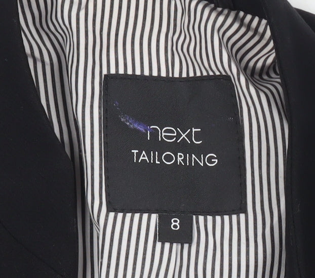 Next Women Black Tailored Blazer Jacket Size 8 Slim Fit Workwear