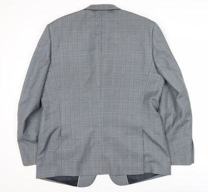 French Connection Men’s Grey Check Blazer Jacket 44R Two-Button Smart
