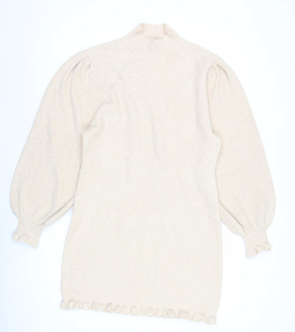 Womens UK Size 12 Miss Selfridge Beige Pullover Jumper