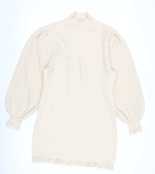 Womens UK Size 12 Miss Selfridge Beige Pullover Jumper