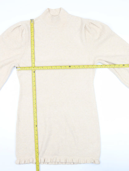 Womens UK Size 12 Miss Selfridge Beige Pullover Jumper
