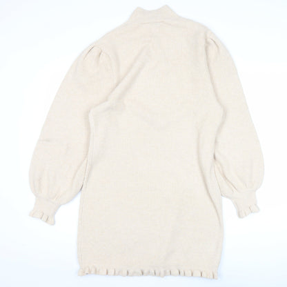 Womens UK Size 12 Miss Selfridge Beige Pullover Jumper