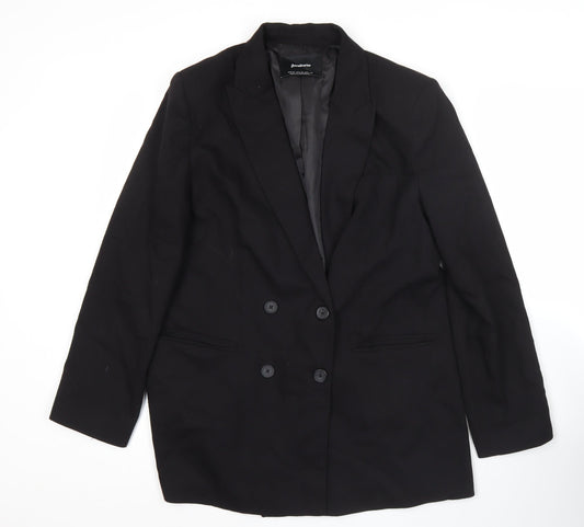 Stradivarius Womens Black Size 12 Double Breasted Blazer Jacket