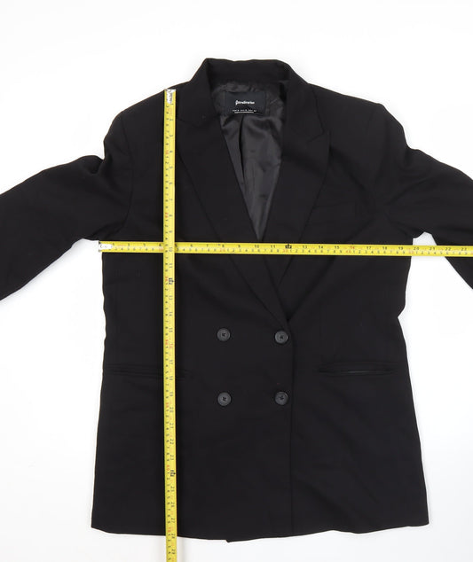 Stradivarius Womens Black Size 12 Double Breasted Blazer Jacket