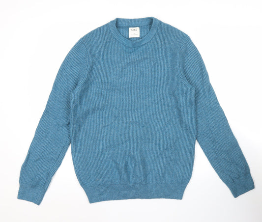Marks and Spencer Men’s Blue Knit Crew Neck Jumper Size M