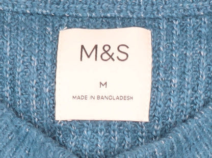 Marks and Spencer Men’s Blue Knit Crew Neck Jumper Size M