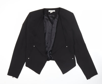 H&M Women Black Size 10 Shawl Lapel Blazer Jacket