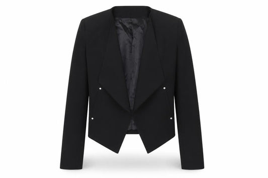 H&M Women Black Size 10 Shawl Lapel Blazer Jacket
