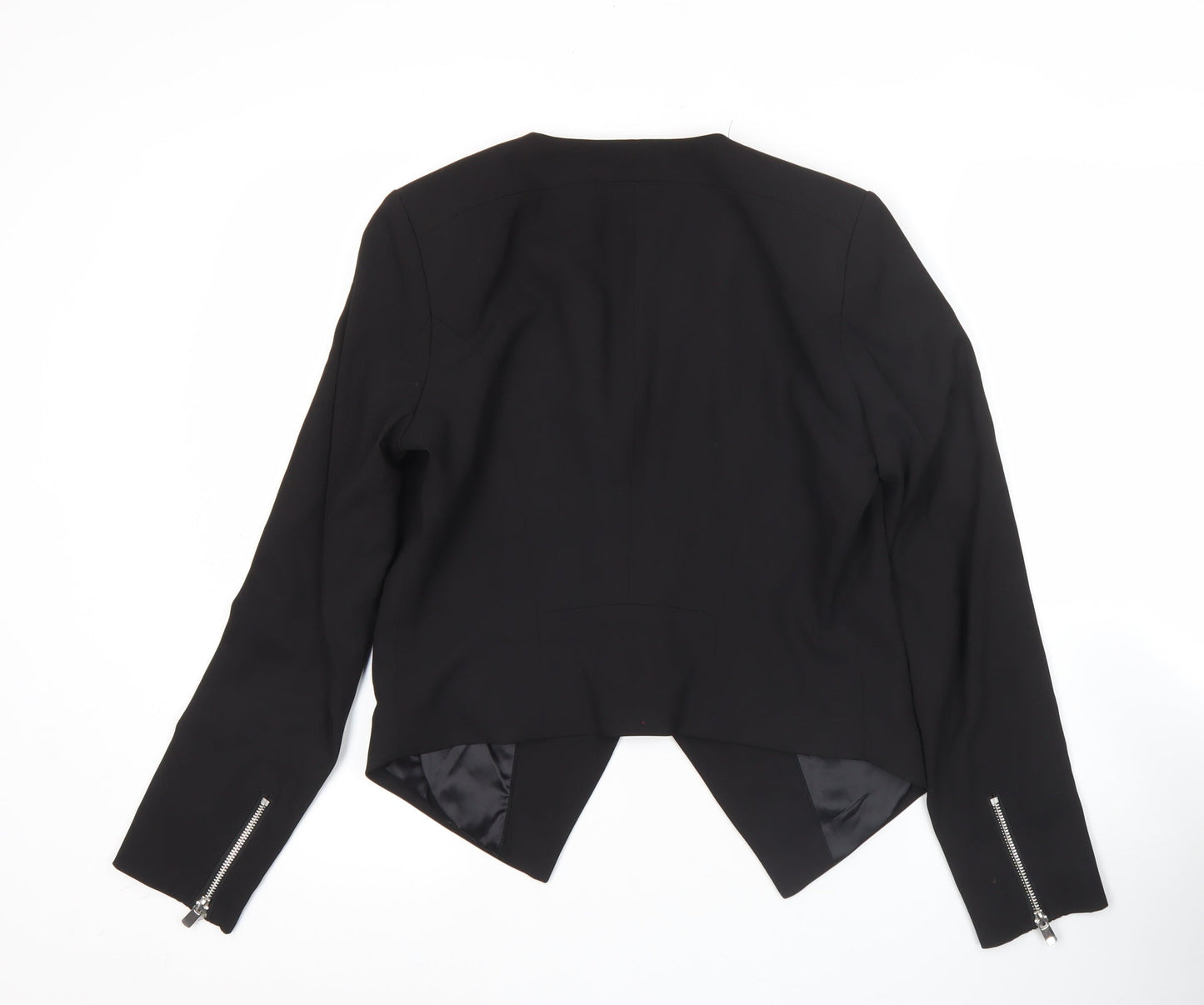 H&M Women Black Size 10 Shawl Lapel Blazer Jacket