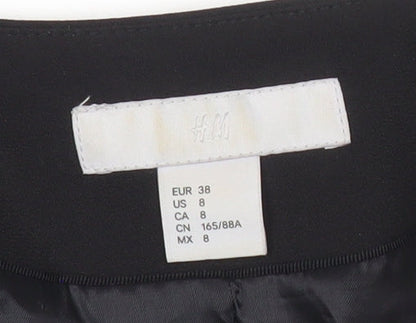 H&M Women Black Size 10 Shawl Lapel Blazer Jacket