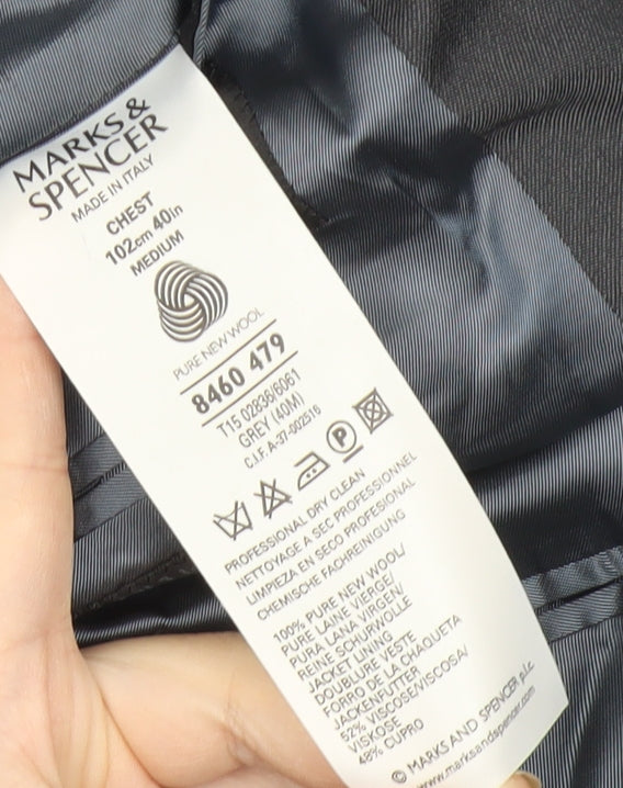 Mens UK Size 40 Marks and Spencer Regular Grey Suit Jacket