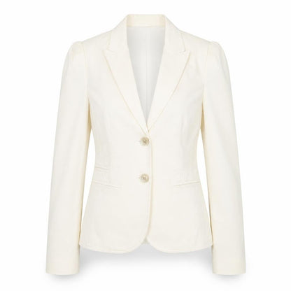 ESPRIT Women Ivory Slim Fit Suit Jacket UK 6 Notch Lapel