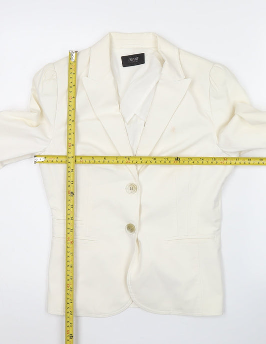 Esprit Women Ivory Slim Fit Suit Jacket UK 6 Notch Lapel