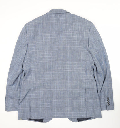 Marks and Spencer Men's Blue Check Blazer Jacket 42R XL Classic Fit