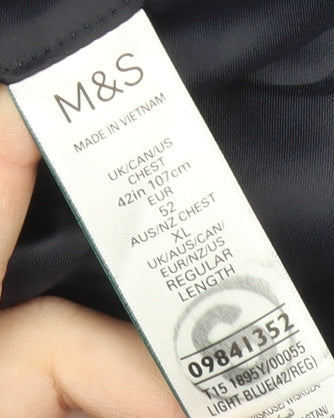 Marks and Spencer Men's Blue Check Blazer Jacket 42R XL Classic Fit