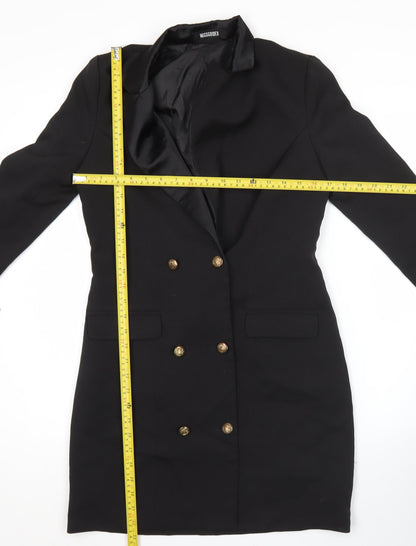 Missguided Womens Black Size 8 Double-Breasted Tuxedo Blazer Dress