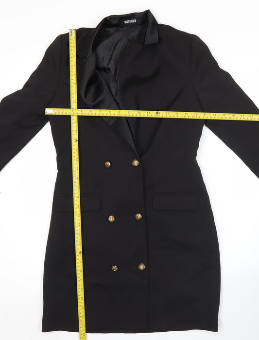 Missguided Womens Black Size 8 Double-Breasted Tuxedo Blazer Dress