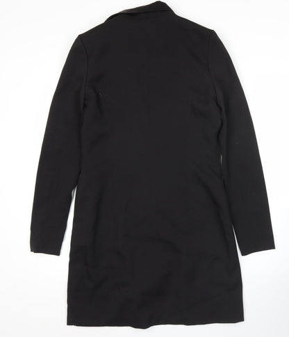 Missguided Womens Black Size 8 Double-Breasted Tuxedo Blazer Dress