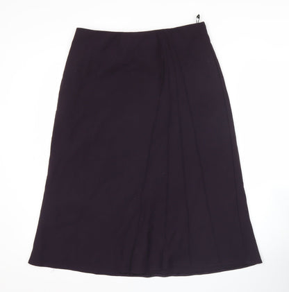 Marks and Spencer Women's Purple A-Line Midi Skirt Size 14