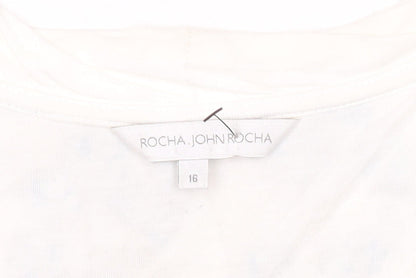 Womens UK Size 16 Rocha John Rocha White Tunic Blouse