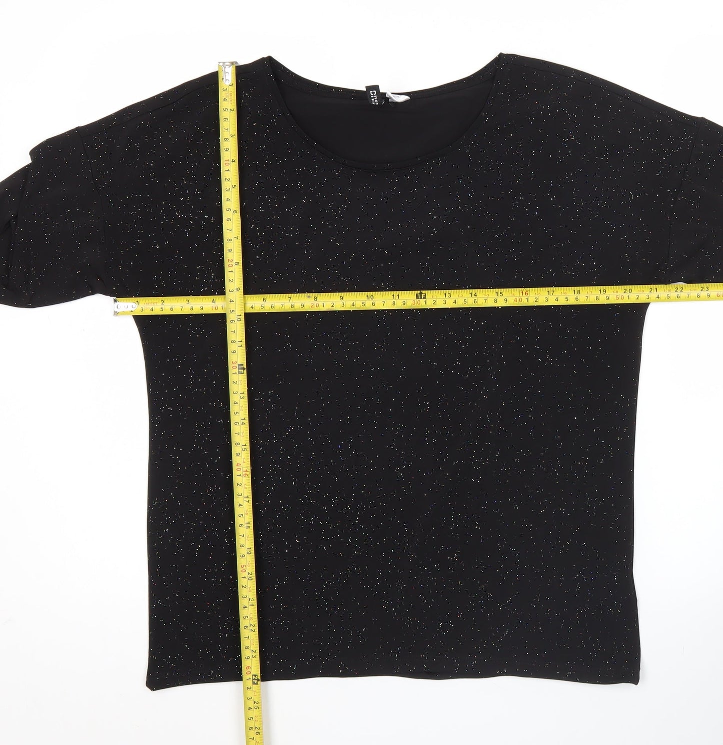 Womens UK Size 12 H&M Black Basic T-Shirt