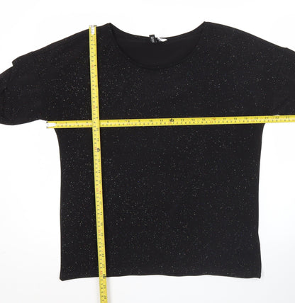 Womens UK Size 12 H&M Black Basic T-Shirt