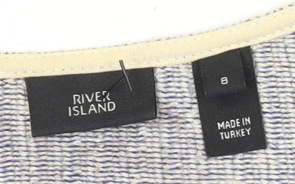 River Island Women’s Blue Striped Shirt Dress Size 8 Long Sleeve
