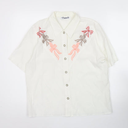 Womens UK Size 12 Hamells Ivory Basic Button-Up
