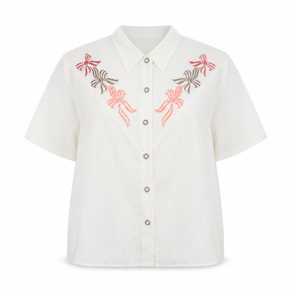 Womens UK Size 12 Hamells Ivory Basic Button-Up
