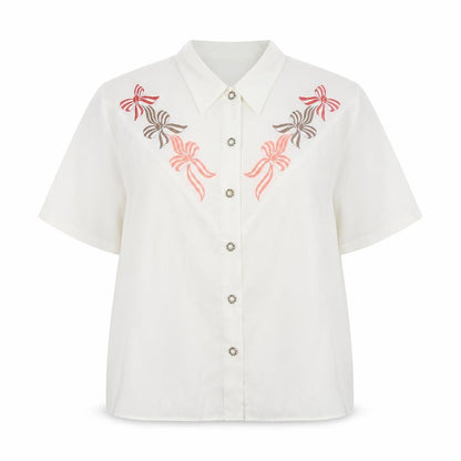 Womens UK Size 12 Hamells Ivory Basic Button-Up