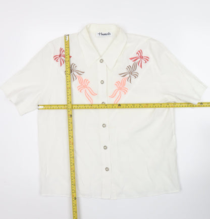 Womens UK Size 12 Hamells Ivory Basic Button-Up