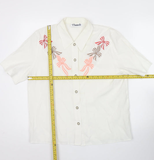 Womens UK Size 12 Hamells Ivory Basic Button-Up
