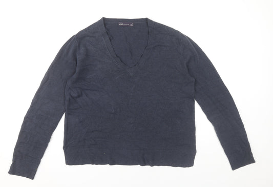 Womens UK Size 12 Marks and Spencer Blue Pullover Jumper