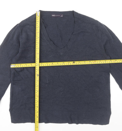 Womens UK Size 12 Marks and Spencer Blue Pullover Jumper