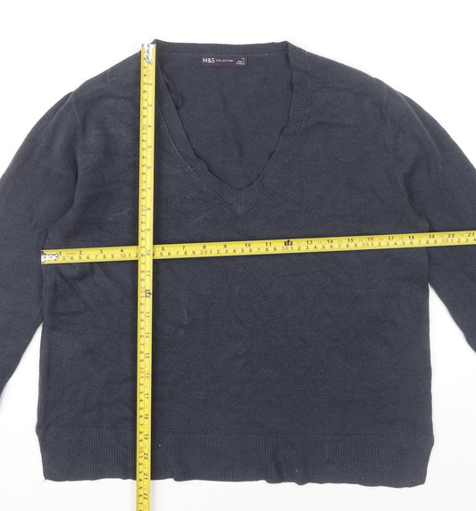 Womens UK Size 12 Marks and Spencer Blue Pullover Jumper