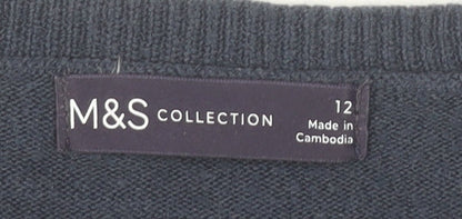 Womens UK Size 12 Marks and Spencer Blue Pullover Jumper