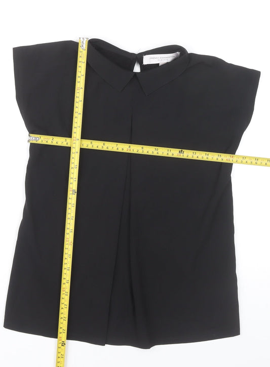 Womens UK Size XS French Connection Black Basic Blouse