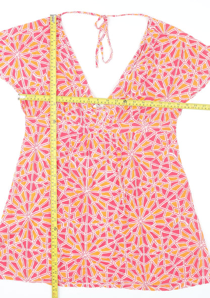 Marks and Spencer Women’s Pink Orange Geometric Mini Dress Size 12