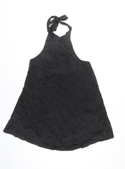 Zara Women’s Black Halter A-Line Dress Size 8 Viscose Knee Length