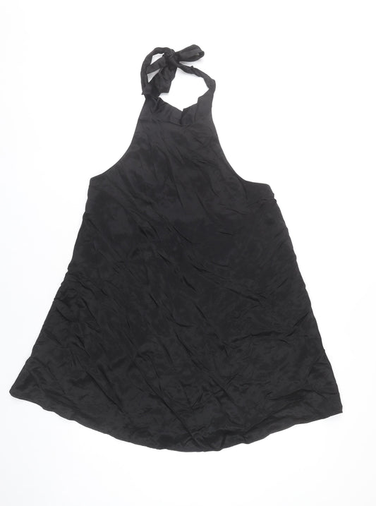 Zara Women’s Black Halter A-Line Dress Size 8 Viscose Knee Length