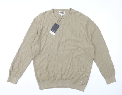 Marks and Spencer Men’s Beige XL Pullover Jumper Cotton Modal