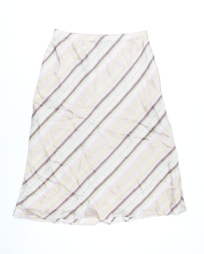 Marks & Spencer Women’s Multicoloured Stripe Knee Length Viscose Skirt Size 12