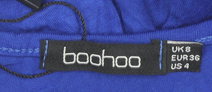 Boohoo Women’s Blue Maxi Dress Size 8 Sleeveless V-Neck Stretch