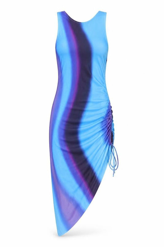 Motel Women’s Multicoloured XS Asymmetric Tank Dress Ruched