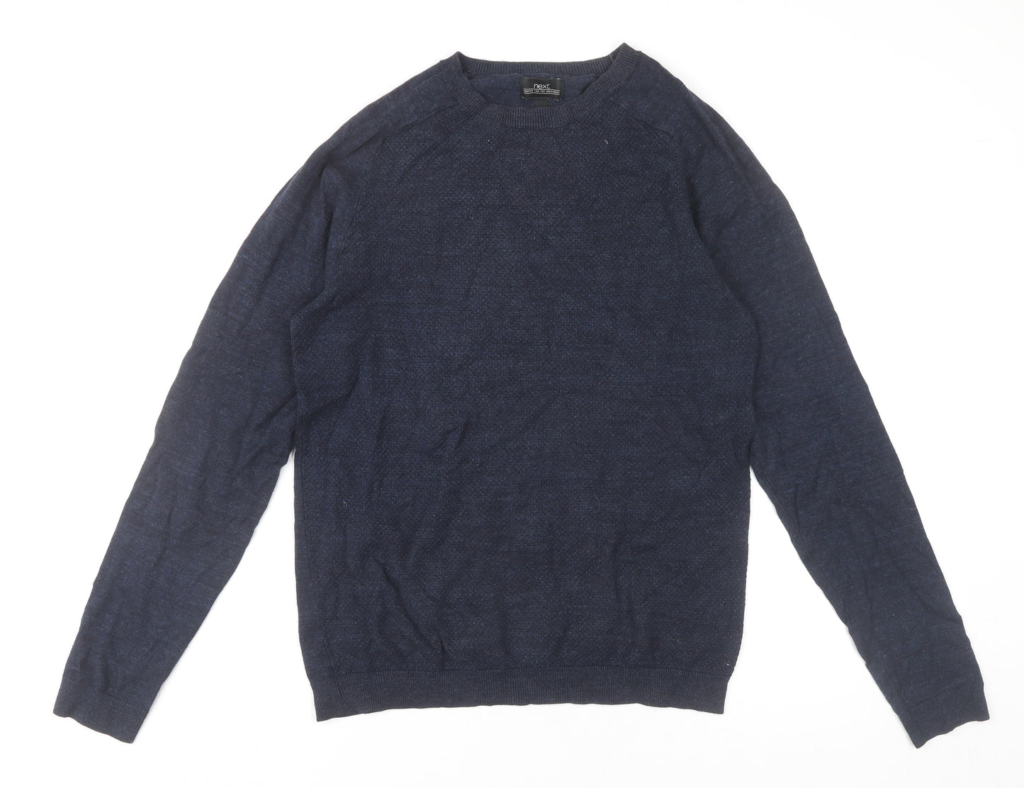 Next Men’s Blue Crew Neck Cotton Knit Jumper XS Regular Fit